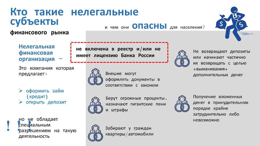 По выявлению нелегальной финансовой деятельности в регионах