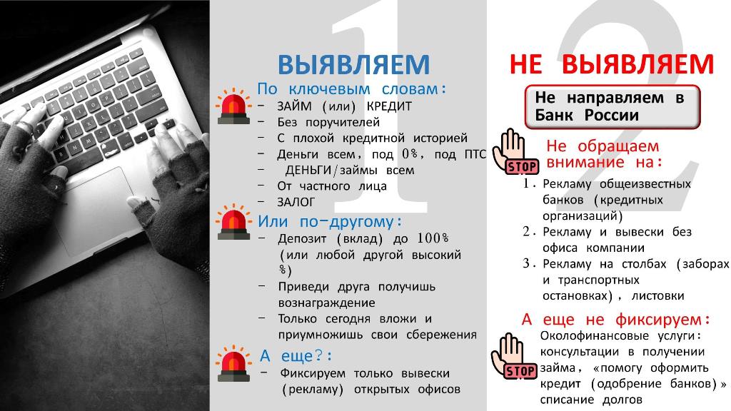 По выявлению нелегальной финансовой деятельности в регионах